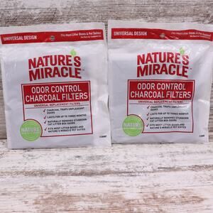 Set of 2 Natures Miracle Odor Control Cat Filter Charcoal Filters